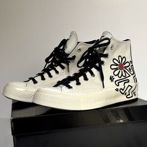 Converse x Keith Haring Chuck 70 Hi Egret / Blk / Red Mens 7 Women’s 9 NWOB